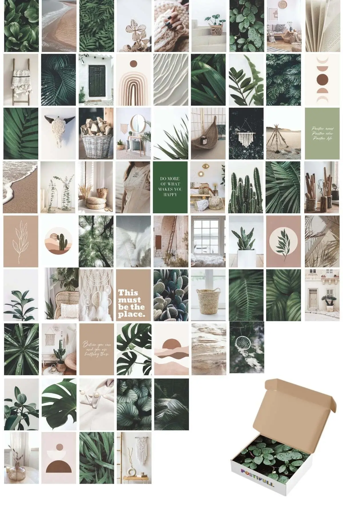 Botanical Wall Poster Collage Set-70 Pcs-Aesthetic-Botanical Themed Poster Set-10cm * 15cm