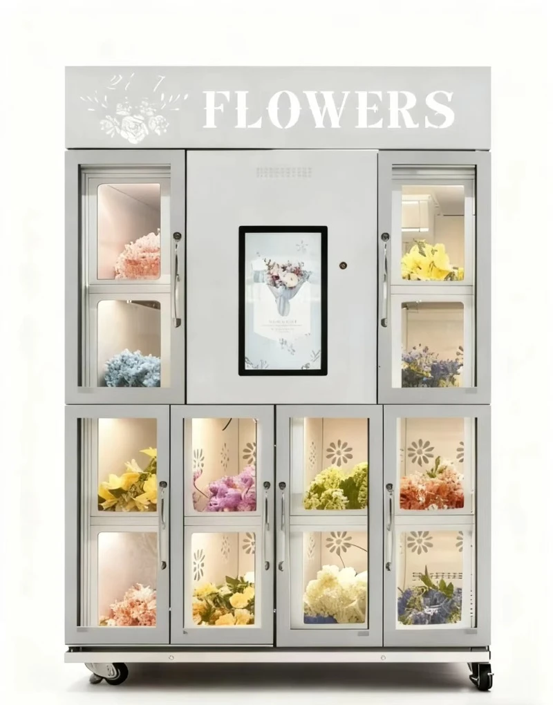 Deposit Self Service Touch Screen Outdoor Automatic Flower Shop Fresh Flower Bouquet Vending Machine