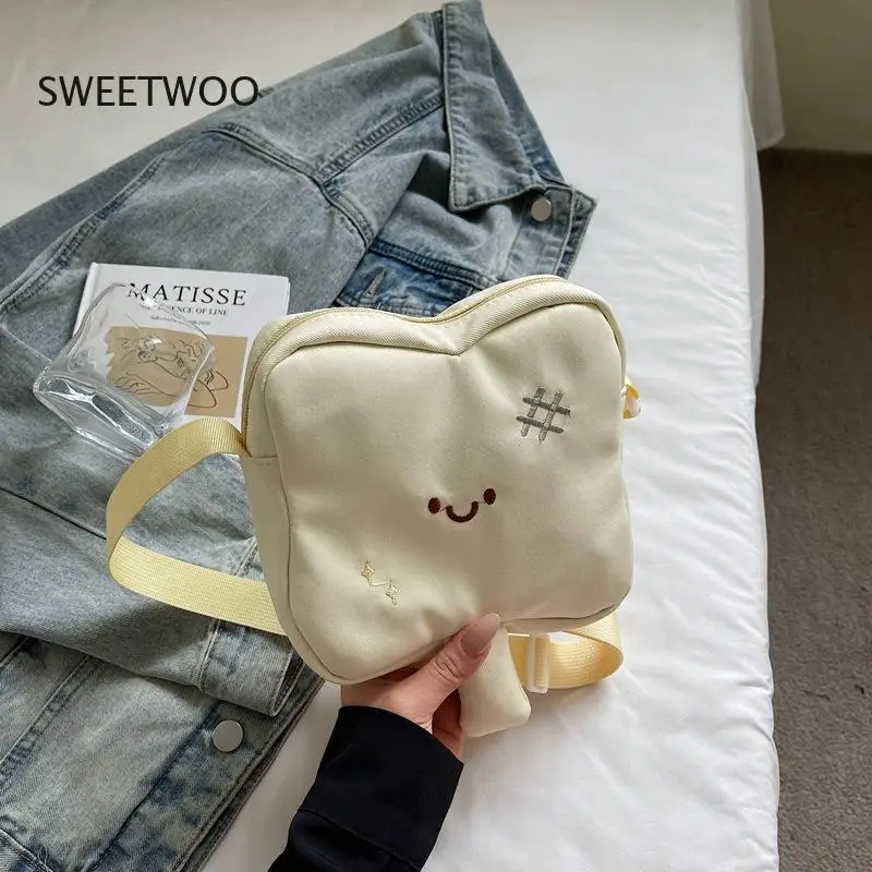 Cartoon Bread Themed Sling Bag, Funny Novelty Mini Crossbody for Women & Teens