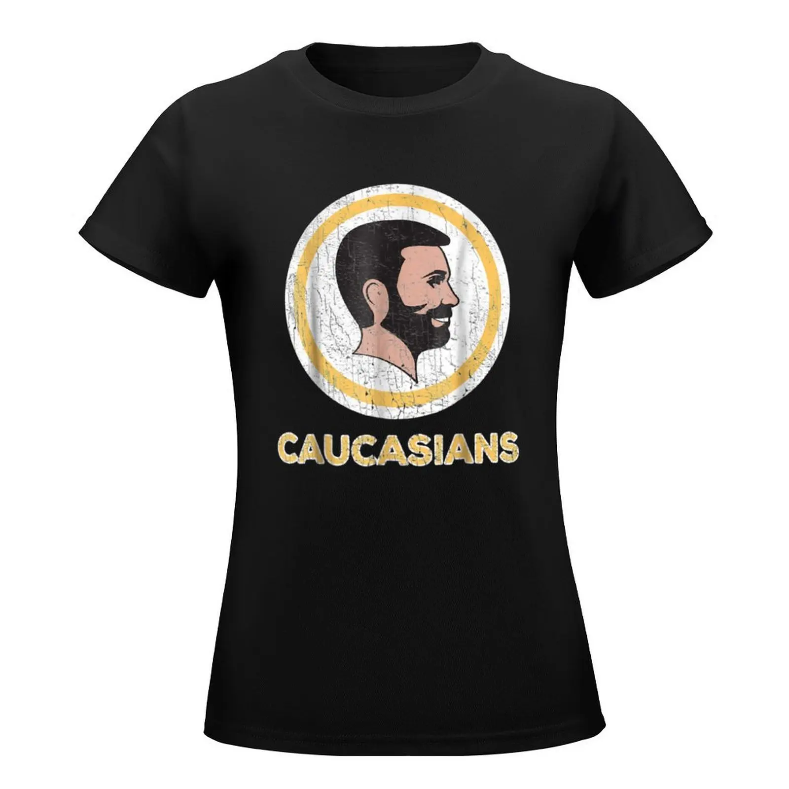 Caucasian Caucasians Pride Vintage Funny T-Shirt new edition kawaii clothes Women's tee shirt