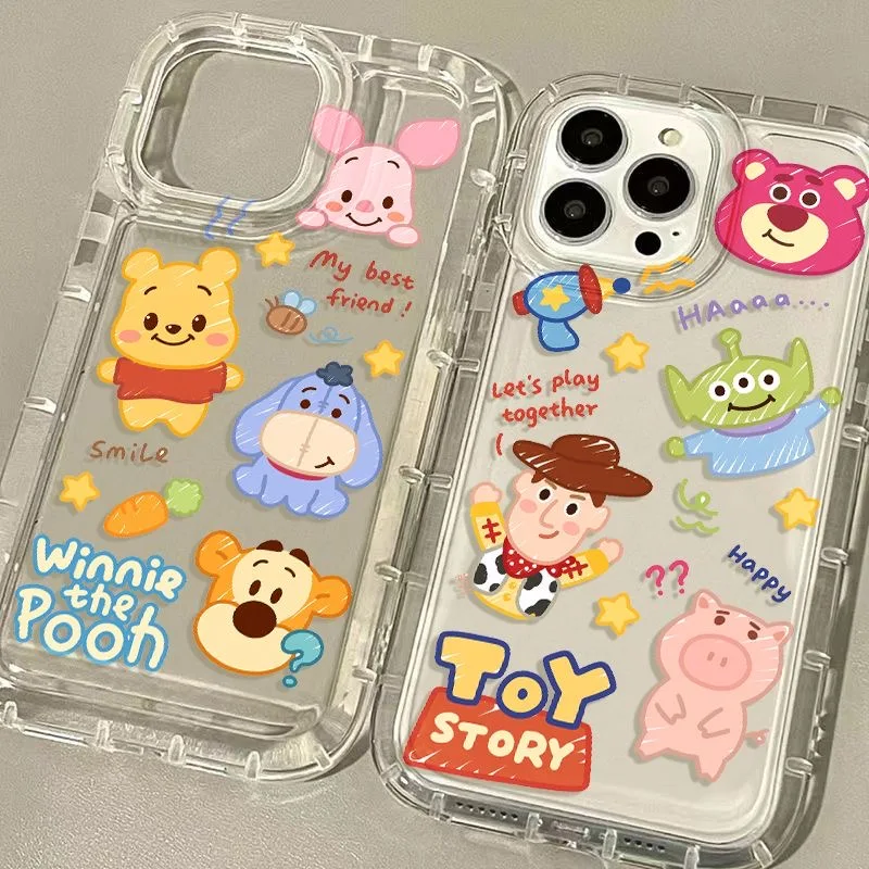 Cartoon Cute Toy Story Woody Clear Phone Case for OPPO Reno 7Z 8T 5 6 6Z 7 8 8T 10 Pro Plus F9 F11 4G 5G Airbag Shockproof Cover