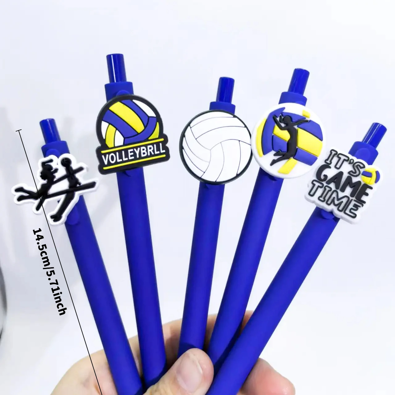 10 قطع من أقلام الكرة الطائرة الناعمة المحايدة، سلسلة رياضية بلون سادة، أدوات مكتبية للطلاب، قلم حبر جاف عشوائي #5