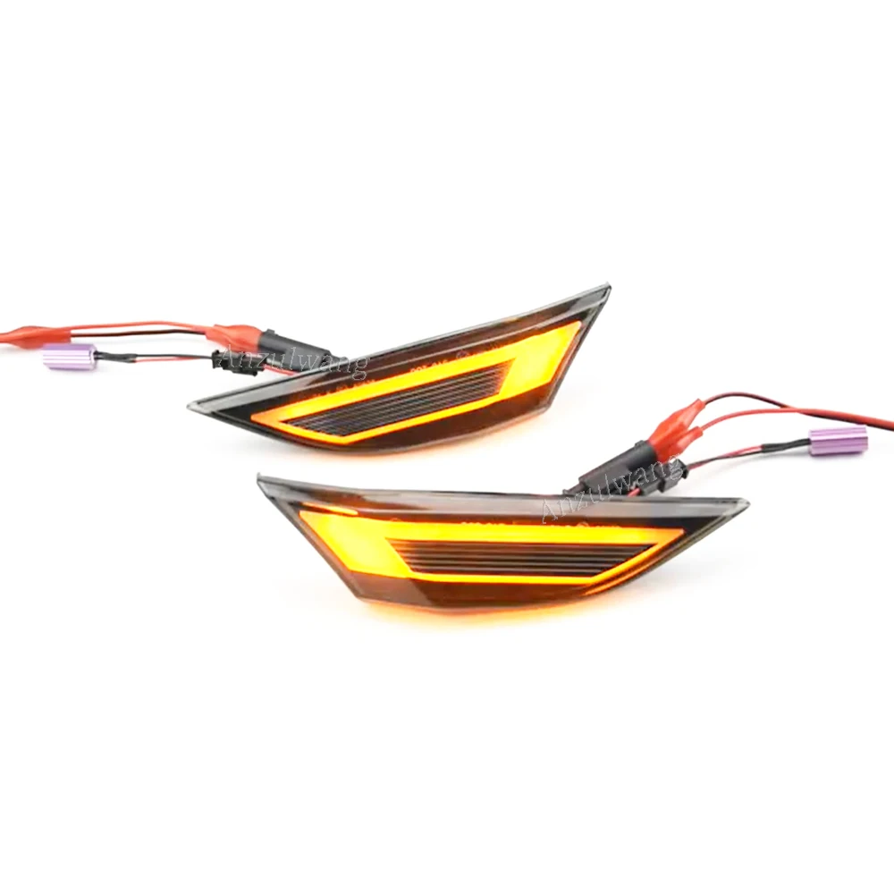 2 Pcs Dynamic LED Front Side Marker Lights Turn Signal Lamp For Porsche 991 981 718 Cayman Boxster Cayenn
