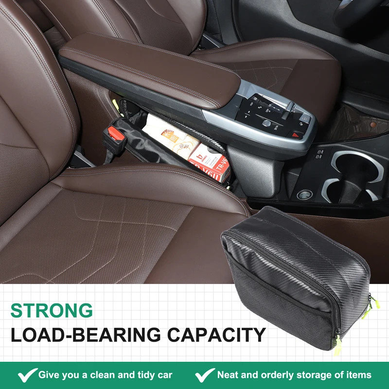 

1piece set Oxford cloth carbon fiber For BMW X1 iX1 U11 2023+ car center control lower storage bag car modification accessories