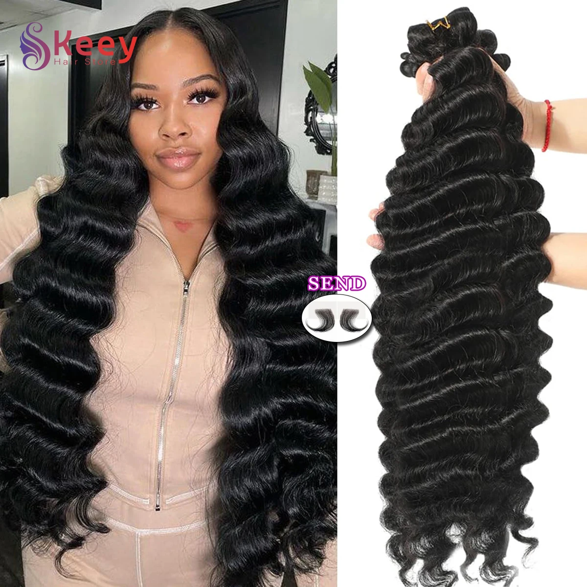 32 30 بوصة حزم موجة فضفاضة البرازيلي نسج على شكل شعر إنسان حزم 4/5/6 حزم صفقة أعلى جودة شعر مستعار بشري بالجملة