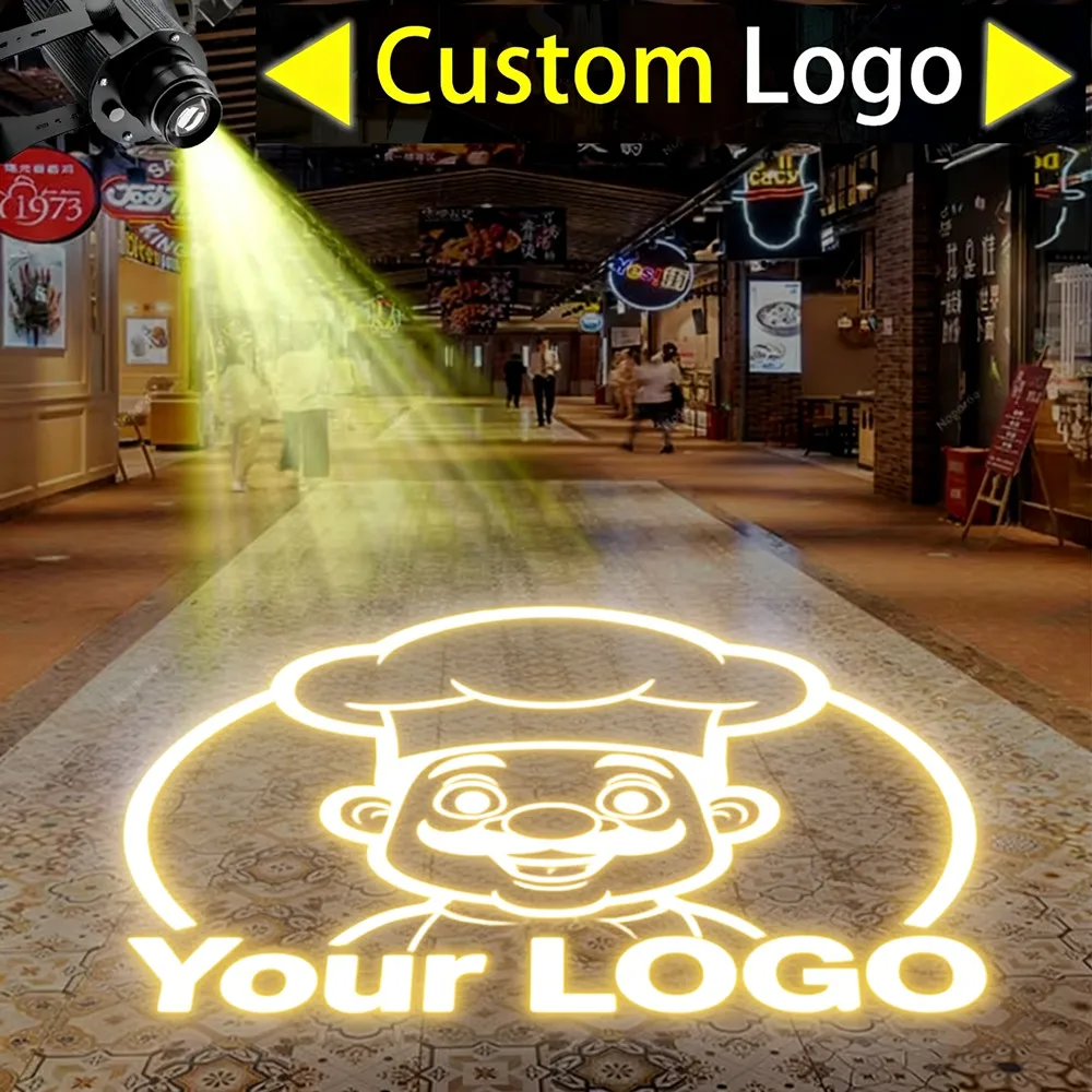 

Проектор Gobo с индивидуальным дизайном, 110 Вт, светодиодный, вращающийся, для логотипов, IP67, водонепроницаемый, уличный, коммерческий рекламный светильник для магазинов