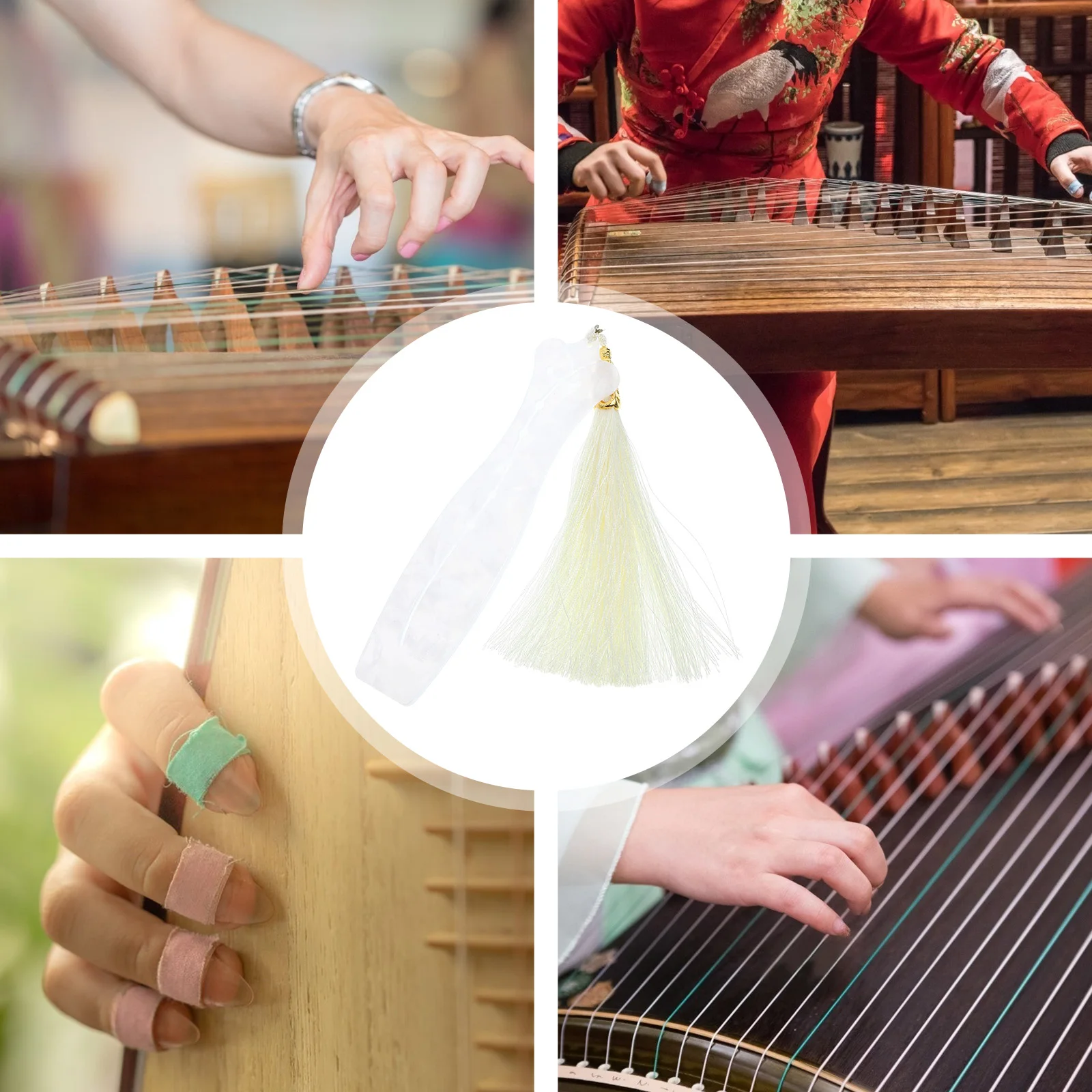 

Guzheng Nail Storage Board Plastic Nail Holder Durable Smooth Surface Pick Organizer Tassel Design Fingernail Winding Plate For