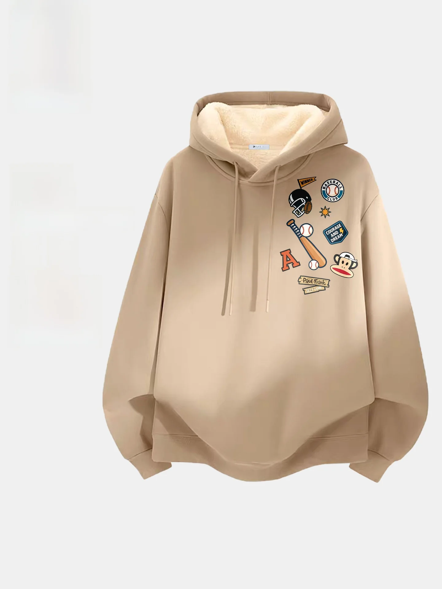 

Thiened Fce Hoodie ex Winter Coat Youth Casual Sle Long Sve Sweatirt Warm Comfortable Cotton Polye...