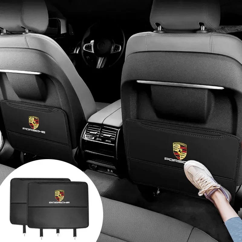 Car Seat Back Protection Mat Prevent Dirty Anti Kick Pads For Porsche Cayenne Panamera Macan 911 718 928 Taycan Cayman 918 Pajun