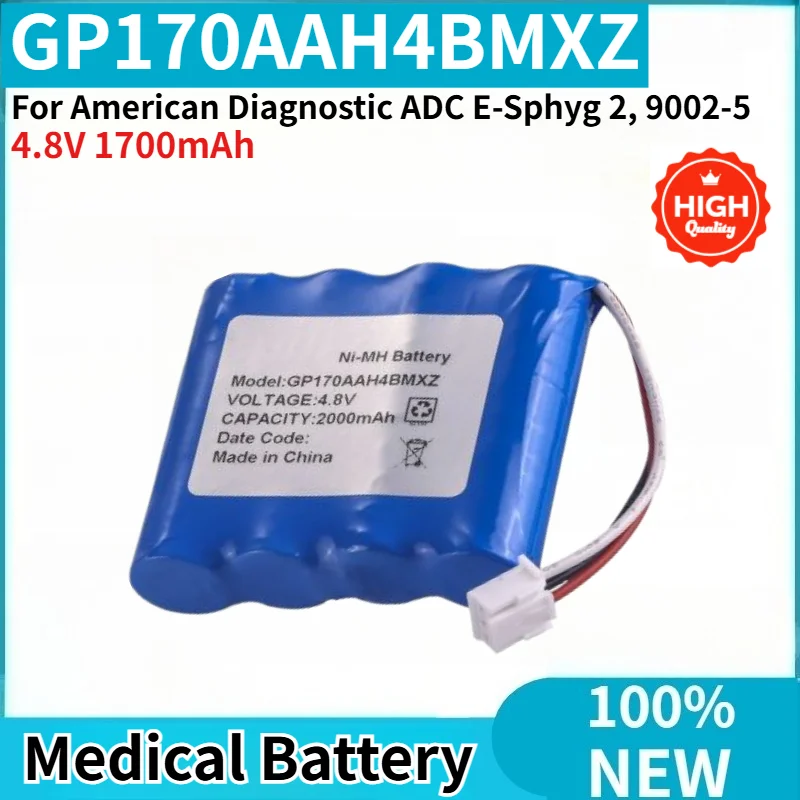 New GP170AAH4BMXZ High Quality 4.8V 1700mAh Medical Battery for American Diagnostic ADC E-Sphyg 2, 9002-5 Replacement Battery