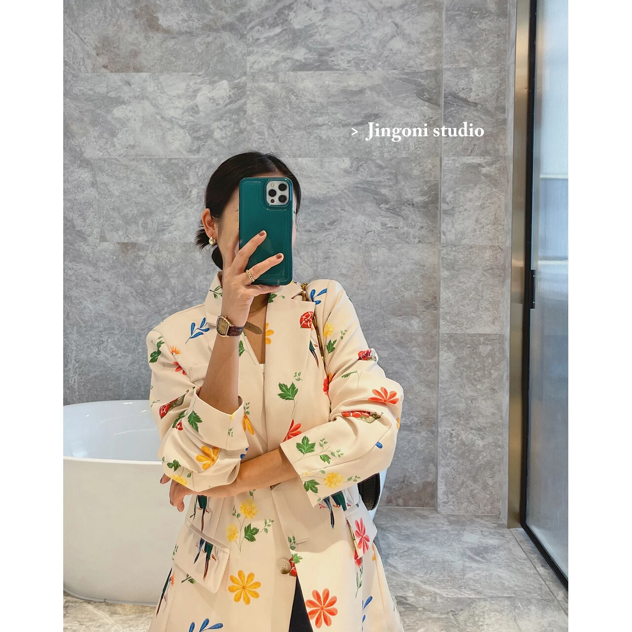 2023 Spring Women Floral Plaid Fashion Blazers Jackets Suit Chic Coats Outerwears Korea Tailorinn Elegant Tops Stylish Clothing