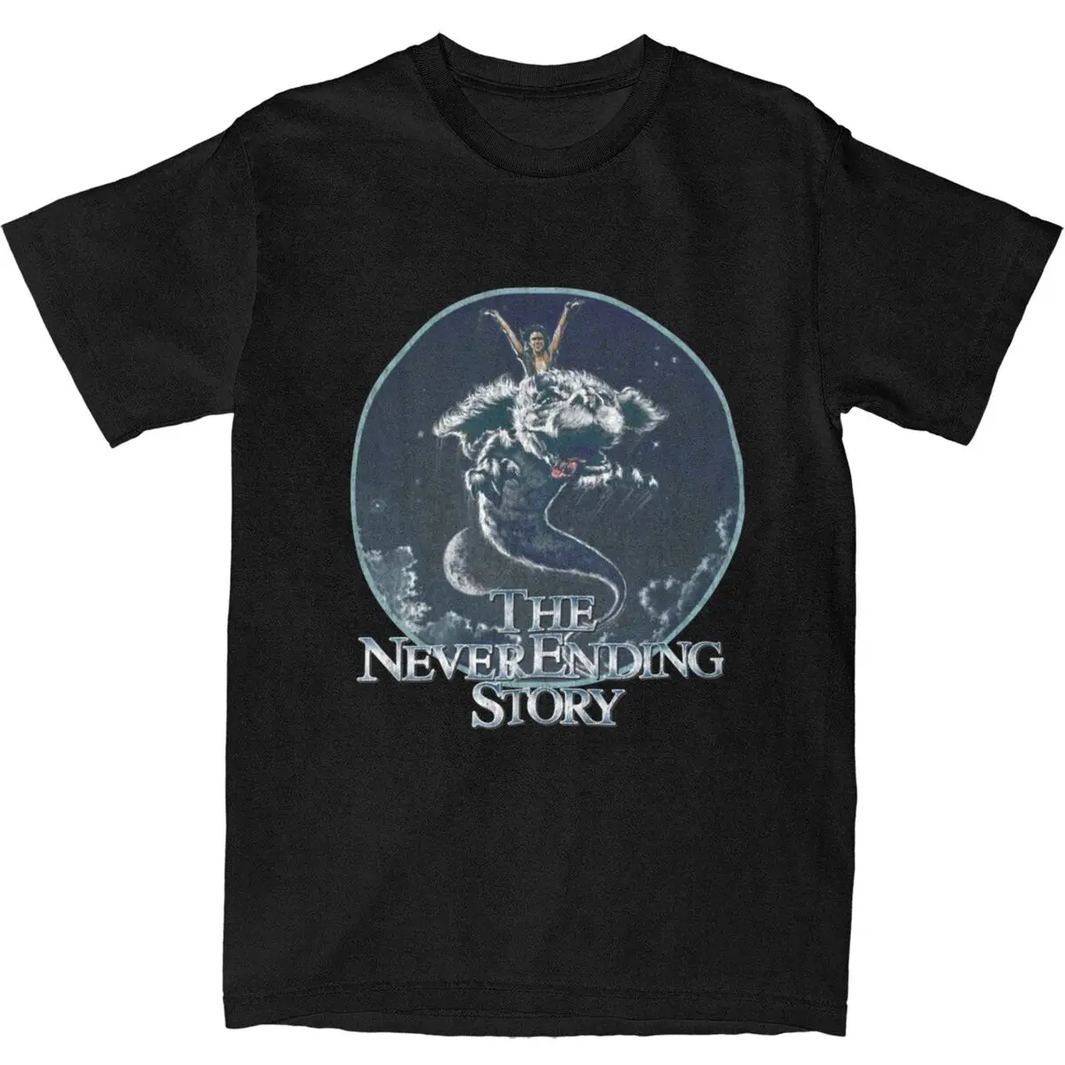 Men T-Shirt The Neverending Story T-Shirts Fashion Falkor Beach Tee Shirt Y2K Fun Printed Cotton Clothes Plus Size 6XL