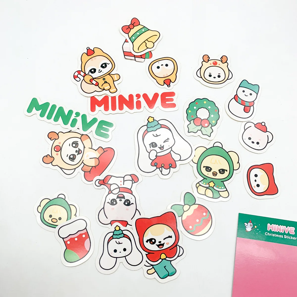 

KPOP IVE Christmas MINIVE Cartoon Character Yujin Wonyoung Leeseo Gaeul DIY Decorative Stiker For Phone Cup Suitcase Notebook