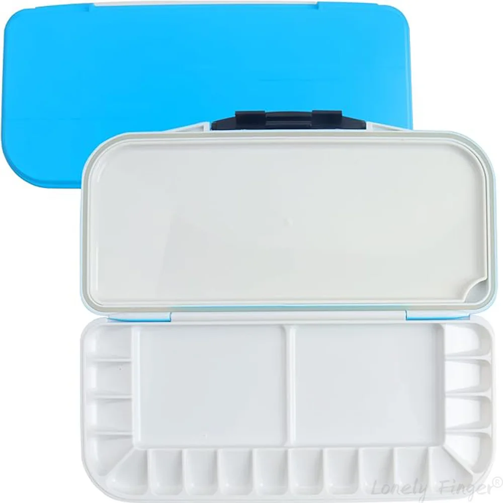 18-Wells Watercolor Paint Palette,Premium Moisturizing foldable Travel Portable Folding Paint Palette Box