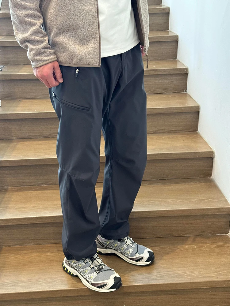 

Qui Dry Nylon Outdoor Casual Pants Men's Summer Loose Fit Straight Leg Anti Wind Waterproof Soft ell Cargo Trousers