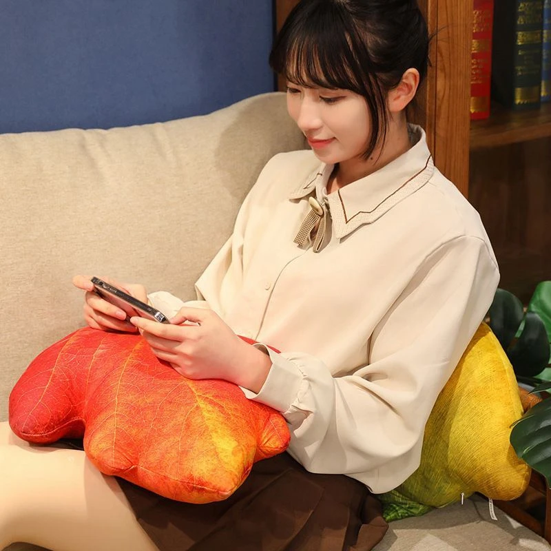 40-50CM Realistic Plant Leaf Series Plush Toys Ginkgo Leaf Green Leaf Hawthorn Leaf Red Maple Leaf Turtle-back Leaf Dolls