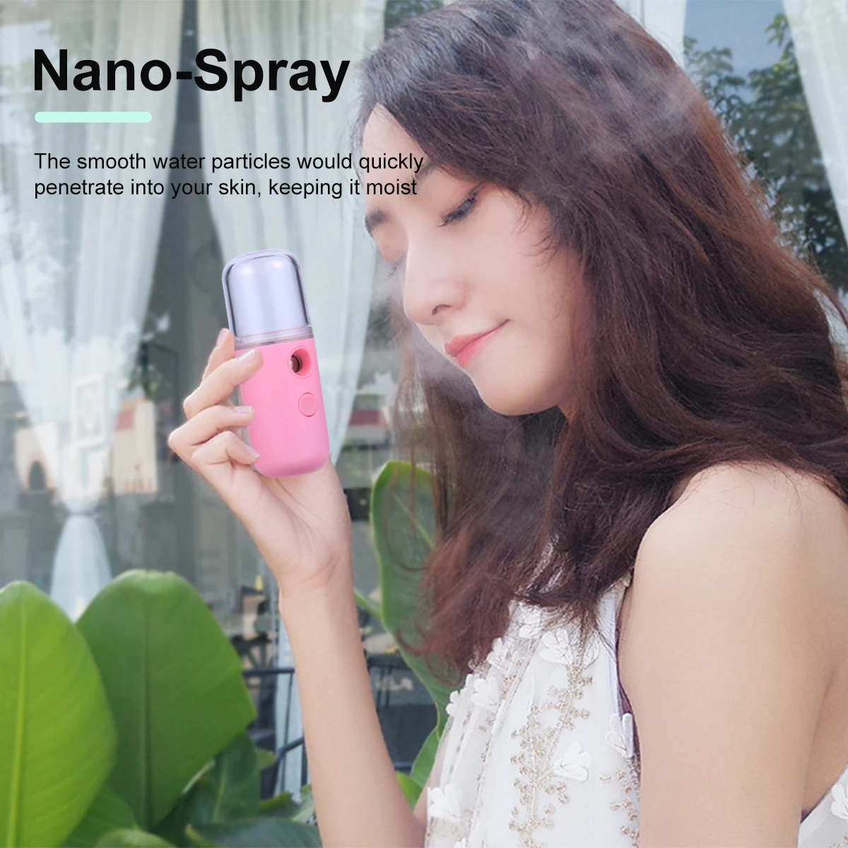 

2pcs Mini Humidifier Hydrating Instrument Nano Mist Sprayer Portable Moistener Face Tool