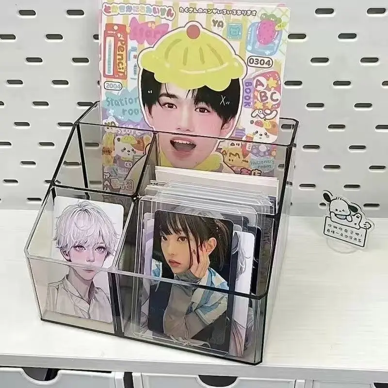 شفافة الاكريليك سطح المكتب صندوق تخزين الأدوات المكتبية سعة كبيرة الحطام قسم صندوق تخزين مكتب تخزين الرف صندوق منظم #6