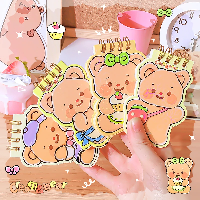 Kawaii stationary supplies Office accessories weekly planner Notepad school cute Bear mini Portable Notebooks Scratch paper