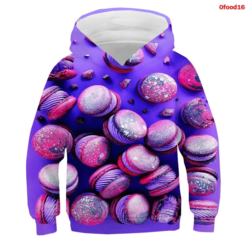 3D Print Funny Food Mens Hoodies Tops Candy Girls Boys Hoodies Kids Hooded Sweatshirts Teens Clothes Children Pullovers Sweater