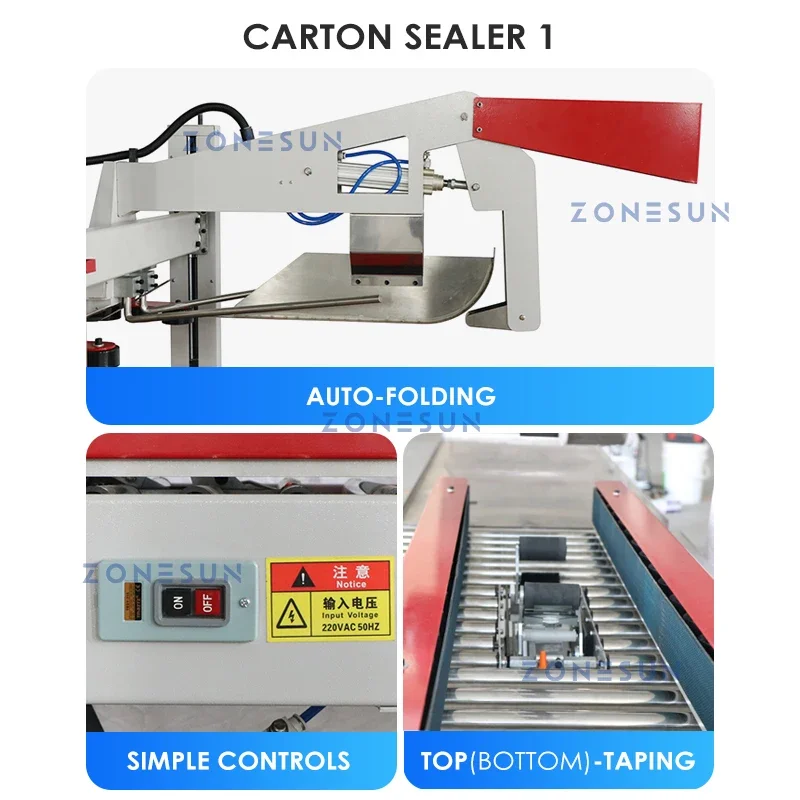 ZONESUN ZS-CSPM1 ماكينة ختم الكرتون الأوتوماتيكية خط إنتاج نظام الملاكمة