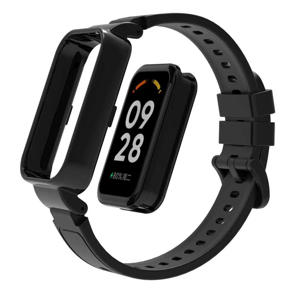 Tali jam tangan silikon untuk Redmi Smart Band 2 gelang olahraga pengganti untuk Xiaomi Smart Band 8 Aksesori casing lunak aktif