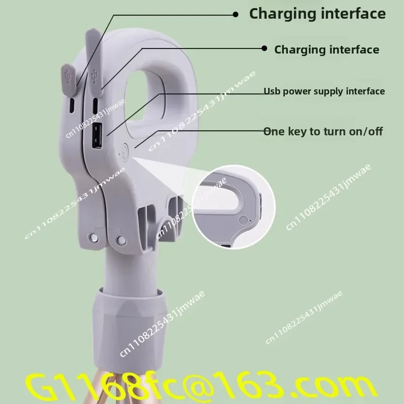High Quality Outdoor Folding Aluminum Alloy Cane Mobile Power Bank  New Multi Functional Mountaineering Cane part