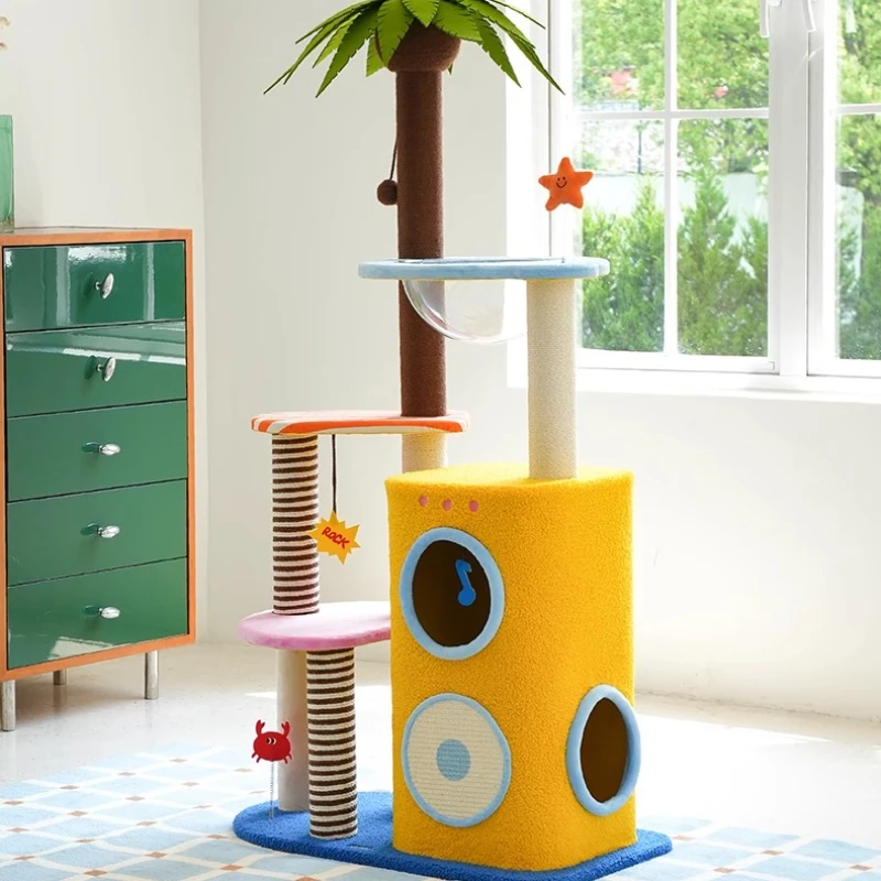 

Multifunctional cat climbing frame cat nest scratching column integrated does not occupy a jumping platform