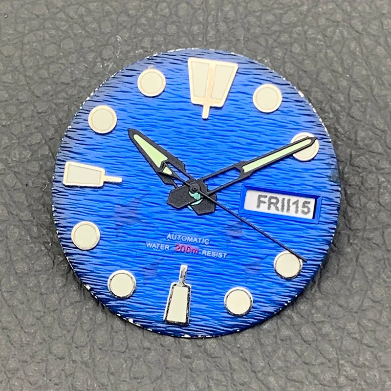 Blue 28.5mm Watch Dial and Watch Hand Combination 3 o'clock 3.8 o'clock 4.1 o'clock Fits NH35 NH36 7S 4R Automatic Movement
