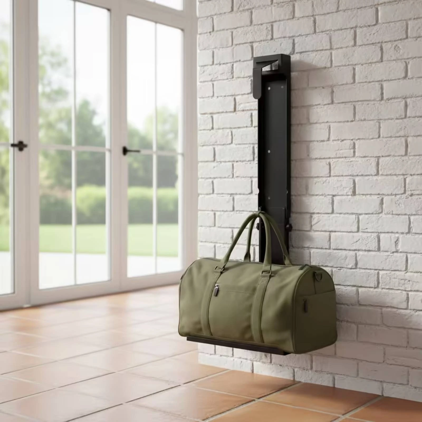 Wall Mount Golf Bag Storage Rack Adjustable-Height Wall-Mounted Golf Bag Organizer Foldable Space-Saving for Golfers, Garage - view 2