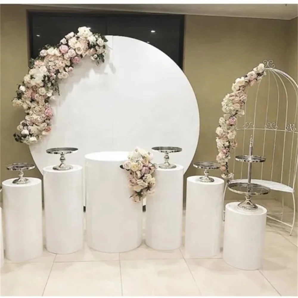 

Party Decoration 3pcs Round Cylinder Pedestal Display Art Decor Cake Rack Plinths Pillars For DIY Wedding Decorations Holiday