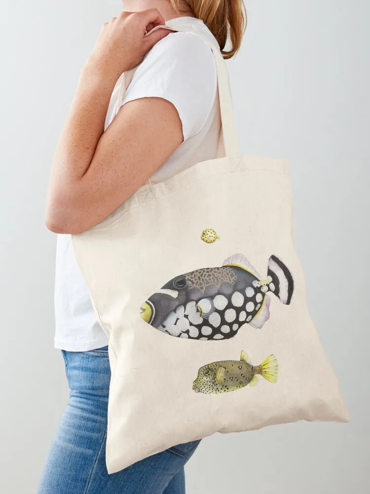 

Polkadot Fish Trio Tote Bag Handbags women tote bag women free delivery bags Canvas stote bag