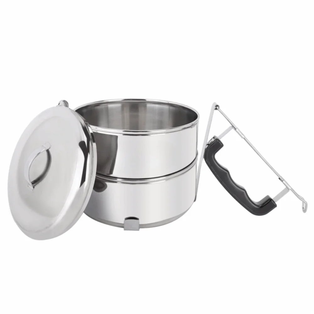 2 Tier/3 Tier Stainless Steel Lunch Box Stackable Design Round Shape Thermal Food Container Multilayer Food Box For Picnic
