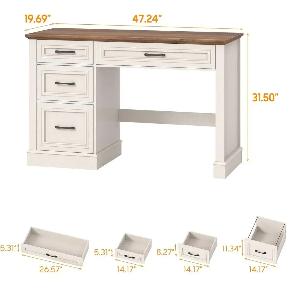 Modern Desk Dimensions 47" Wide by 20" Width by 32" Tall