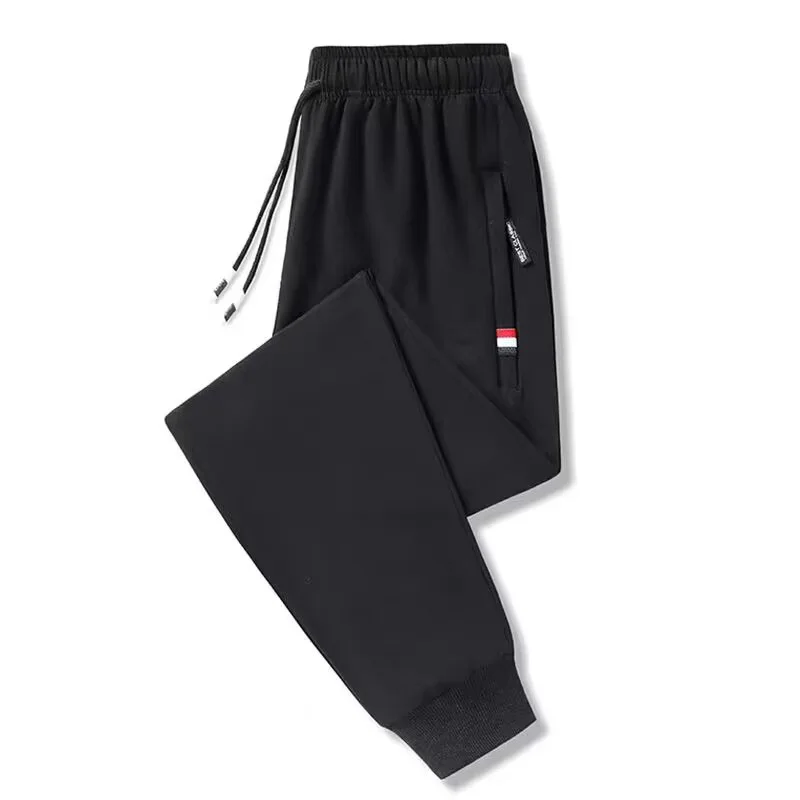 

Fashion Brand Men 2023 New Cotton Sweatpants Solid Color Elasticity Trousers Drawstring Black Grey Casual Pants Male Leggings