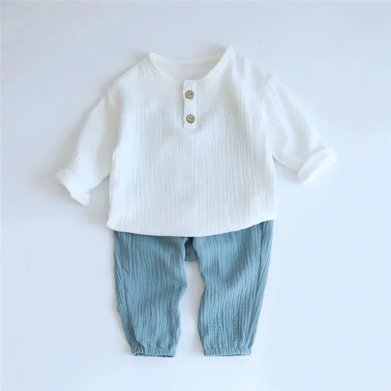 Set di vestiti estivi per ragazzi da 1 a 6 anni Top + pantaloncini in cotone organico tinta unita 2 pezzi vestiti per bambini per bambini