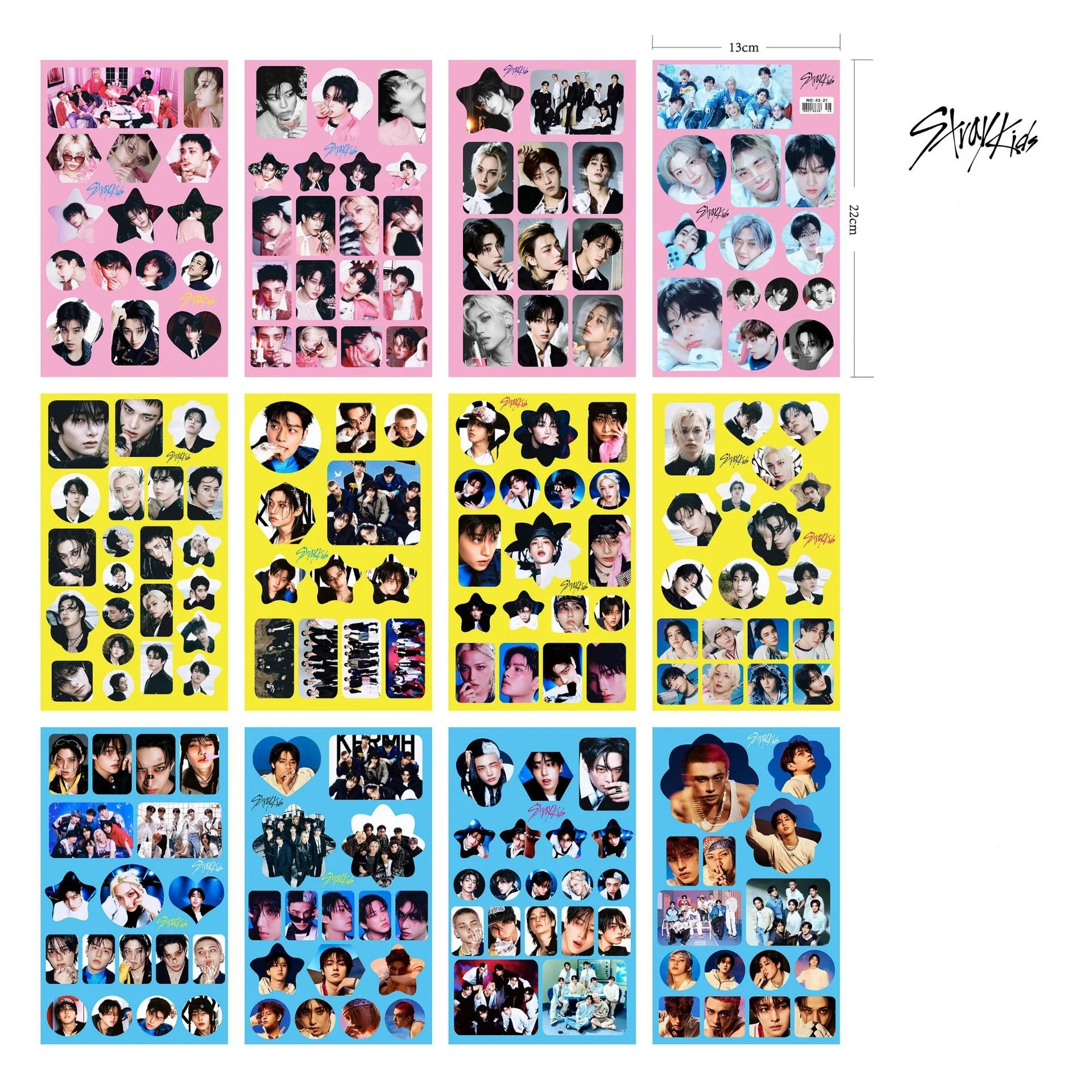 

Straykids Men's Group Obvious 12 Exquisite Creative Adhesive Sticker Head Sticker SKZOO Surrounding Star Head Sticker