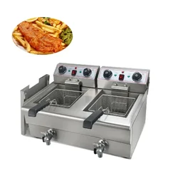 Professional CE Certificate Kitchen Equipment Electric Electric Industrial Deep Fryer with 2 Tank