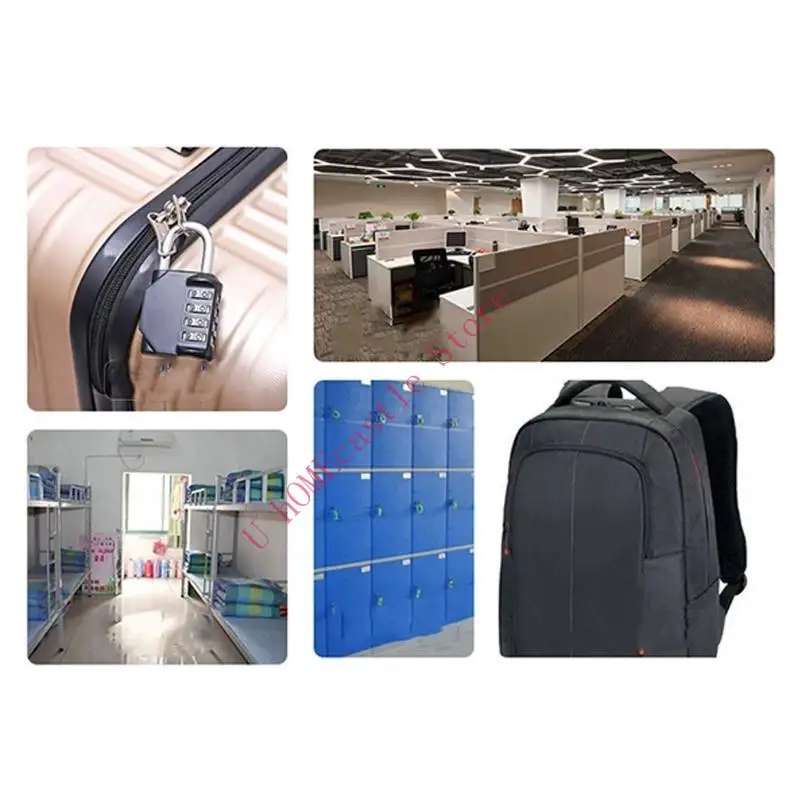 63HF 3-digit Travel Combination Lock Zinc Alloy Mini Padlock Backpack Security Lock