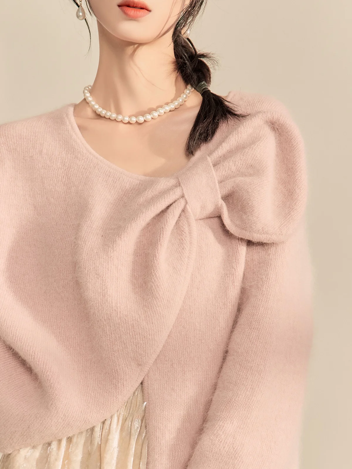 

Элегантный женский осенне-зимний комплект FlowingEra: уникальный красивый топ и юбка в корейском стиле с V-образным вырезом и длинными рукавами