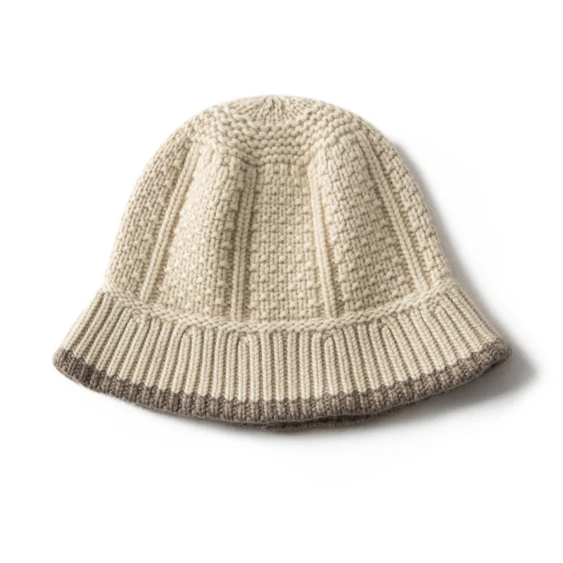 

Korean version of warm face small dome cashmere fisherman basin hat