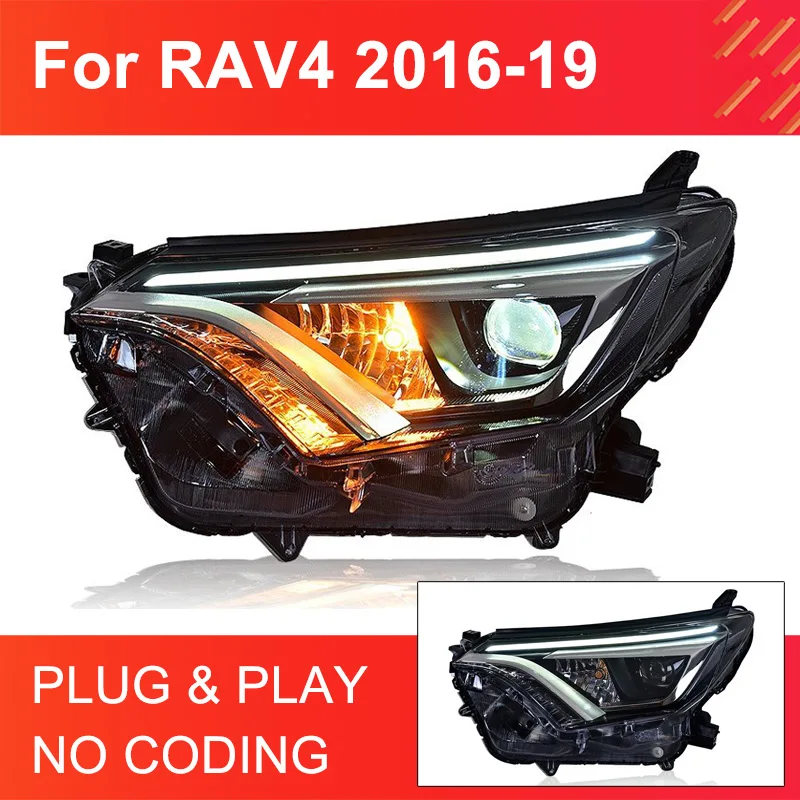 

1 Pair LED Headlight Assembly for Toyota RAV4 2016-2019 Headlights Plug and Play with DRL LED Projector Lens LED Head Lights