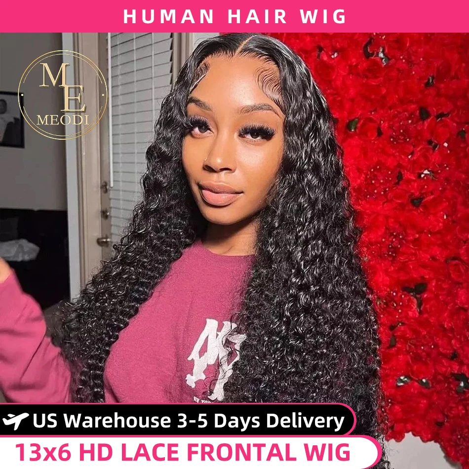 30 40 Inch Deep Wave 13x6 Hd Lace Front Human Hair Wig 13x4 Water Wave Lace Wig 360 Curly Preplucked Lace Frontal Wigs For Women