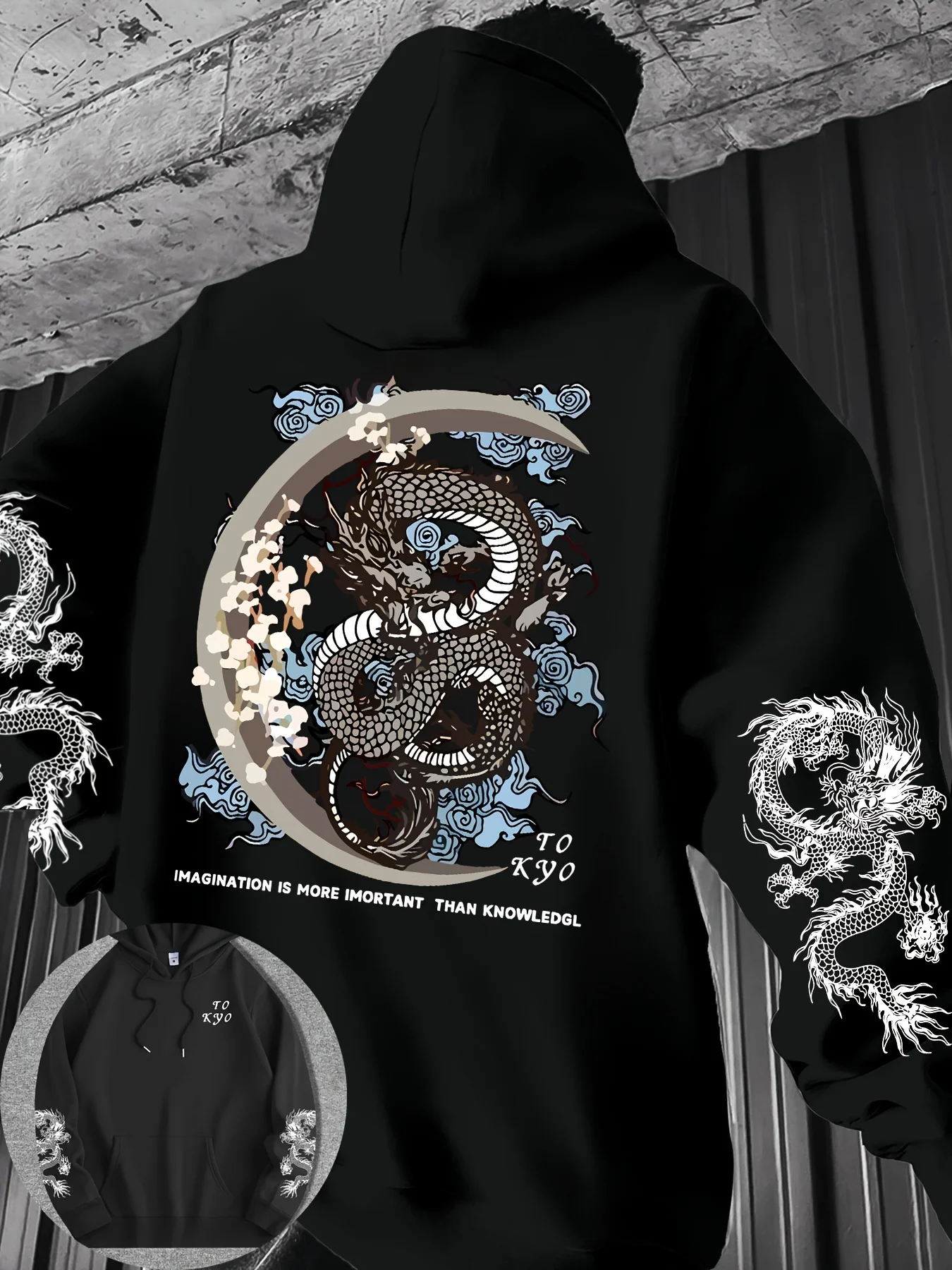 

Китайский дракон, модная уникальная ретро-готическая толстовка с капюшоном для мужчин и женщин, осень-зима, повседневная уличная повседневная уличная теплая спортивная одежда