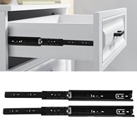 10 Pairs Drawer Slide 3 Sections Extension Large Load Bearing Guide Rail for Home Office Drawer Slide Drawer Rail Lightweight