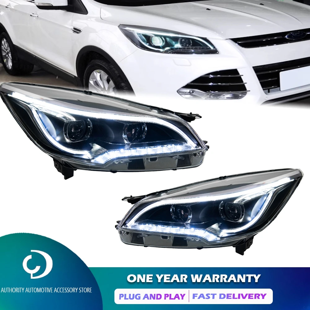 Car Styling for Ford Escape Kuga 2014-2016 LED Headlight DRL Hid Head Lamp Angel Eye Bi Xenon Beam Accessories