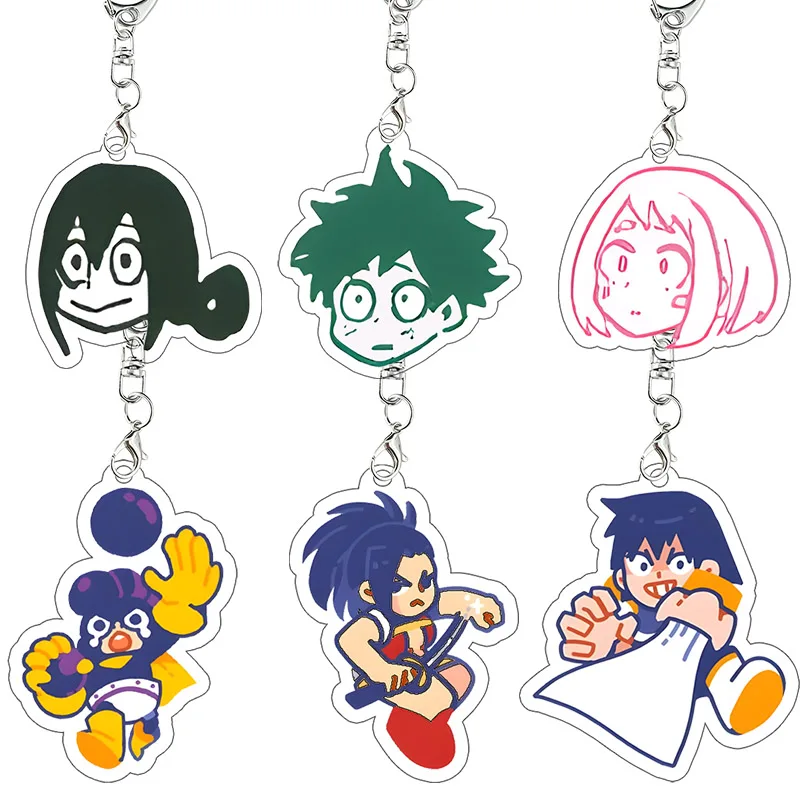 My Hero Academia Acrylic Keychain Cartoon Student Tsuyu Asui Deku Ochaco Urarak…