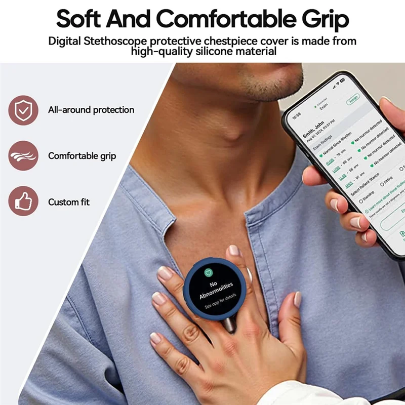 ABKY-For EKO CORE 500?  Digital Stethoscope,Dustproof Plug Design, 3-Pack Silicone Protective Cover Preventions Dust