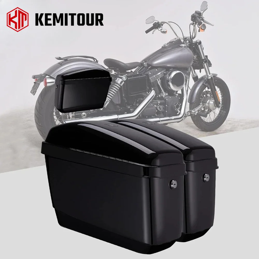 Motorcycle Hard Saddlebags ABS Plastic Side Box Hard Saddle Bags for Dyna V-Rod Vstar 650 VTX 1100 1300 Boulevard C50 Vulcan Bag