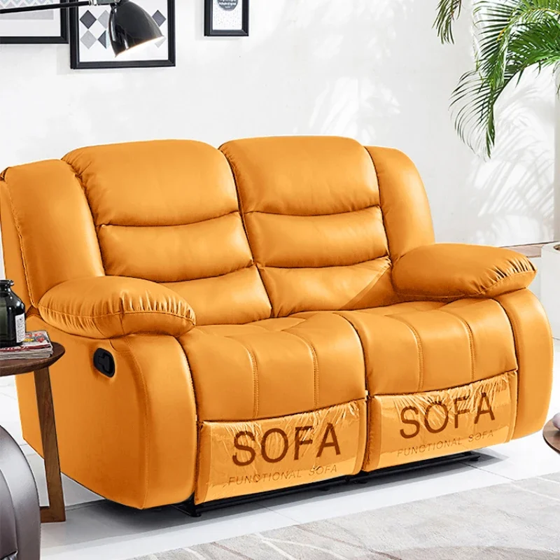 Living room electric two double function leather sofa small apartment massage recliner